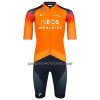 Completo Maglia + Pantaloncino con bretelle 2023 INEOS Grenadiers Manica Corta Arancio Blu Scuro